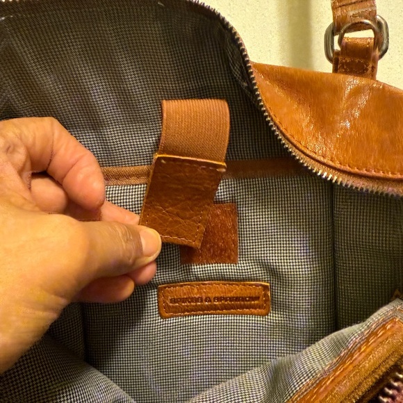 Spikes & Sparrow Cognac Leather Laptop Tote Bag. - Picture 11 of 16